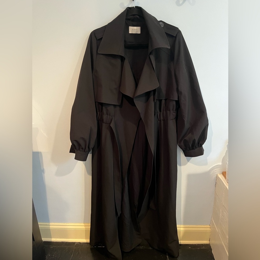 DISSH stretch crepe trench coat - black - US10
